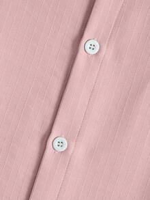 VENTUSAIL Men's Solid Colour Casual Short-Sleeve Shirt, Summer Vacation, Vintage Style For Men - Pink - View 4
