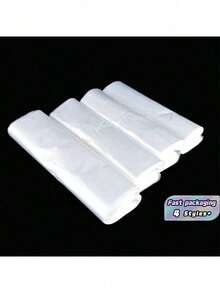 A Set Of 50 White Transparent Plastic Bags, Breakfast Bags, Disposable Food Packaging Bags, Supermarket Grocery Plastic Bags Suitable For Daily Use - transparent - View 3