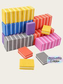20PCS Mini Sponge Nail File Block Double Sided Sandpaper Emery Board For Manicure Pedicure Nail Buffer Polishing Shaping Tool For Natural Acrylic Nails Salon Home Use Bulk Pack Grit - Multicolor - View 1