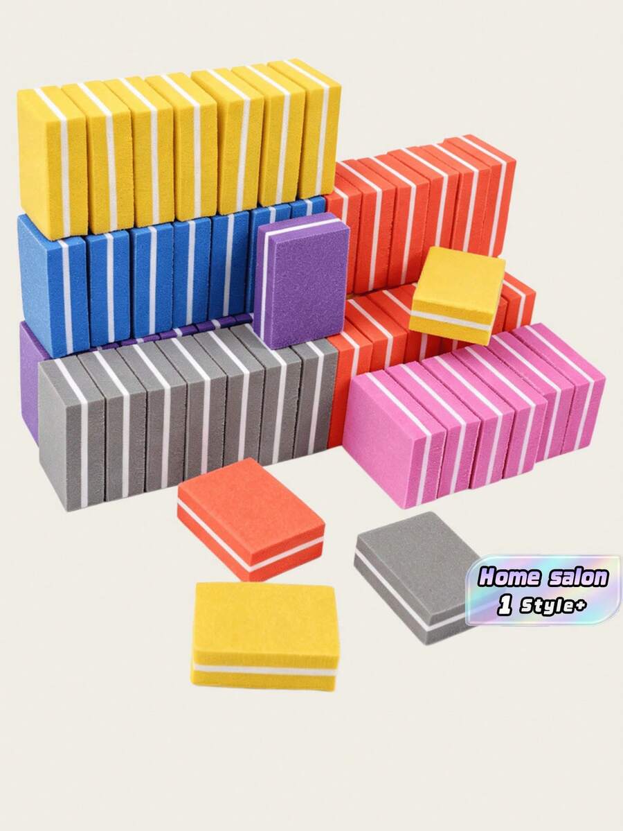 20PCS Mini Sponge Nail File Block Double Sided Sandpaper Emery Board For Manicure Pedicure Nail Buffer Polishing Shaping Tool For Natural Acrylic Nails Salon Home Use Bulk Pack Grit - Multicolor - View 1