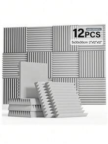 MODX [12 件] 楔形声学泡沫，用于隔音和降噪 - 12x12/12x2 英寸聚酯吸音瓷砖声学处理泡沫 - 隔音板适用于录音室、音乐室、游戏空间、播客、降噪吸音材料、吸音垫和声学处理墙贴。 - 彩色 - 查看 15