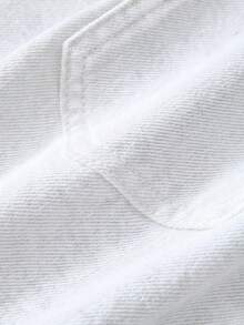 GlowEve CURVE 大尺碼女款花卉刺繡口袋毛邊休閒牛仔短褲 - 白色 - 查看 7