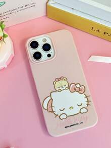 HELLO KITTY AND FRIENDS | SHEIN HelloKitty 全角色與反派彩色貼紙拼貼印花 粉色邊框皮革紋理手機殼 防震防摔 全包覆保護殼 適用 iPhone 17 Pro Max 16 15 14 13 12 Pro Max Plus Y2K 復古美學 可愛少女風 Ins 高顏值手機殼 - 彩色 - 查看 4
