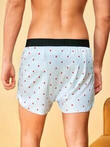 Notgurli Men's Elastic Waist Striped Button Design Alaro Pants - Multicolor - View 4