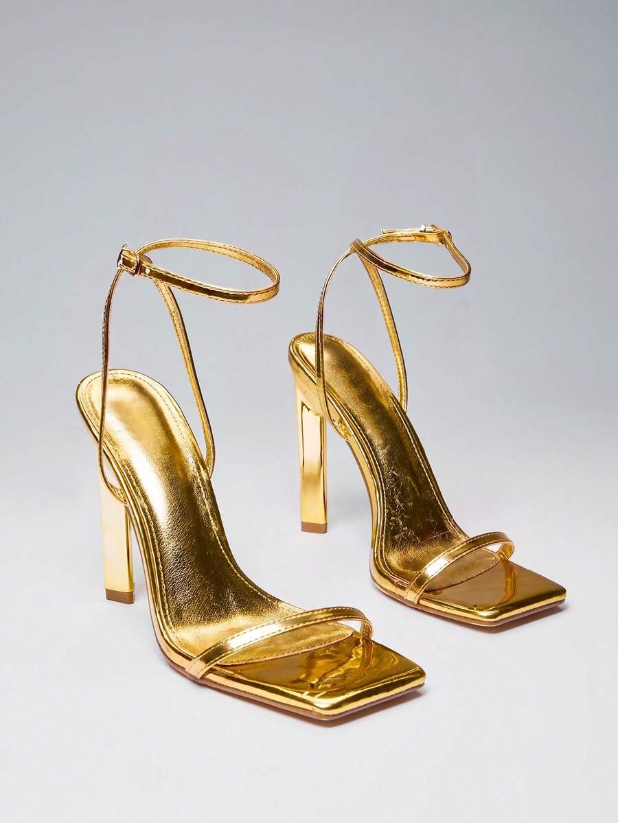 Hauture Women's High Heel Sandals For Wedding Party Spring Shoes Spring Break Easter Prom Heels - Gold - View 1