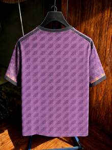 Gritte Field Men's Geometric Print Short Sleeve Soccer Jersey - Multicolor - View 2