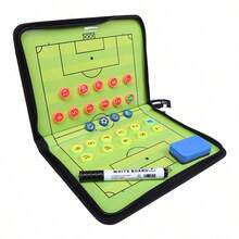 1pc Zipper Football Tactics Board, Foldable Sand Table Tactics Board, Special Folding Zipper Tactics Board For Coaches In Football Matches - Green - View 10