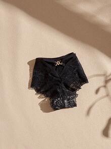 Lullawish White Women's Lace Triangle Panties, 1pc - Black - View 5