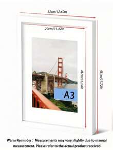1/3 إطار صور خشبي 30 * 40 سم، يناسب صور 30 * 40 سم/12 * 16 بوصة، متوفر باللون الأحمر/الأسود وألوان أخرى، لا يشمل ورق الصور، هدية عيد ميلاد/تخرج - متعدد الألوان - مشاهدة 20