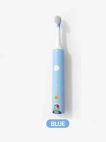 Teckwe Cepillo de dientes eléctrico recargable con diseño de dibujos animados, automático, con cabezales de cepillo de repuesto suaves, múltiples modos, resistente al agua, cepillo de dientes para el cuidado oral de niños - Multicolor - Ver 7