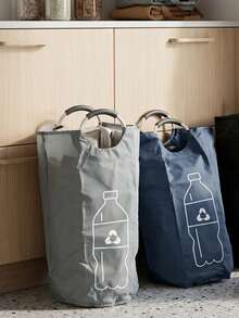 Large Capacity Foldable Recycling Bin - Cylindrical Opening Design, Multi-Purpose Storage Basket Suitable For Plastic Bottles, Space Saving, Foldable Organizing Box, Durable And Easy To Clean, No Need For Power, Household Recycling Bin - Multicolor - View 4