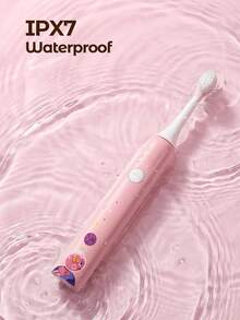 Teckwe Cepillo de dientes eléctrico recargable con diseño de dibujos animados, automático, con cabezales de cepillo de repuesto suaves, múltiples modos, resistente al agua, cepillo de dientes para el cuidado oral de niños - Multicolor - Ver 5