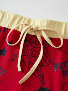 Betty Boop x SHEIN Women's Cartoon Print Tank Top & Shorts Pajama Set - Yellow - View 6