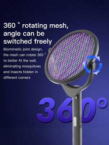 Teckwe Foldable Insect Racket Electric Fly Swatter USB Rechargeable Fly Killer Portable Bug Zapper Trap Lamp Fly Trap Indoor Outdoor;300mAh Rechargeable Battery; Shipping Without USB-C Data Cable Included - Multicolor - View 5