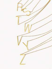 Opalesca 1pc Letter Pendant Necklace, Stainless Steel Jewelry - Yellow Gold - View 6