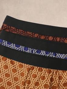 EverLounge 3Pcs Men's Retro Line Pattern Boxer Shorts, Allover Interlaced Print Casual Underwear - Multicolor - View 5