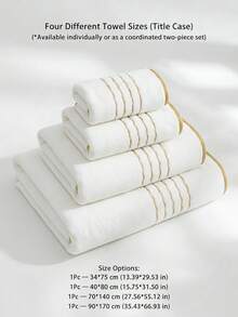 Veyra Day 1/3 Pcs Coral Velvet Bath Towel With Gold Trim – Ultra Soft, Highly Absorbent & Lint Free, Lightweight Oversized Towel For Home, Gym, Beach & Travel - White - View 4