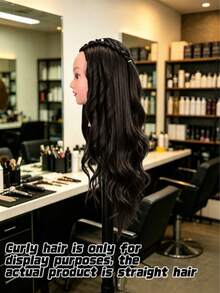 1pc Hair Stylist Training Mannequin Head, Used For Hair Stylists To Practice Hairstyling In Training(Without Stand) - Brown - View 8