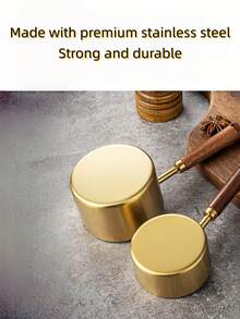 4/8pcs Measuring Cup And Spoon, Stainless Steel Measuring Cup And Measuring Spoon Set, Acacia Wooden Handle Stainless Steel Measuring Cup For Dry Goods And Liquid Ingredients, Baking Tools DIY, Seasoning Spoon Take Powder Spoon Coffee Spoon - Multicolor - View 8