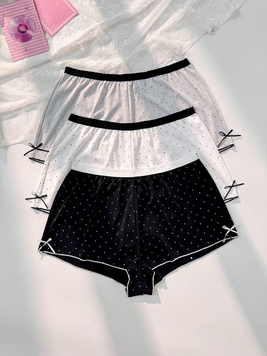 PetitDoll Piyama Wanita, Celana Panjang dan Celana Pendek Tidur Minimalis yang Nyaman, Set 3 Potong - MultiWarna - View 1