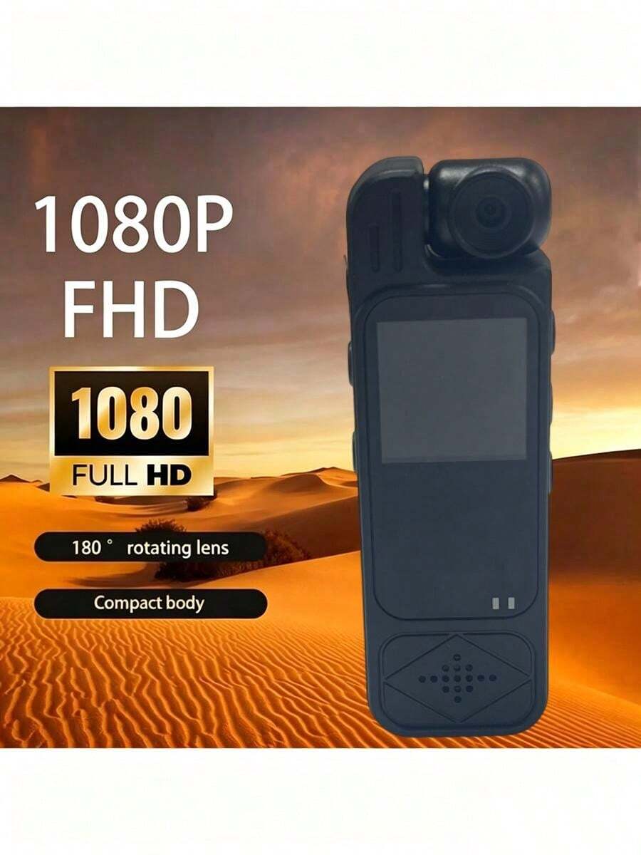 1 buah Kamera Mini yang Dapat Dipakai, Lensa Dapat Diputar 180°, Cocok untuk Sepeda, Ringkas & Portabel, - Hitam - View 1