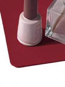 Waterproof And Durable Nail Art Table Mat, Made Of Waterproof And Soft PU Leather, Designed For Studio Tabletops And Foldable Nail Art Armrests. Ideal For Nail Artists In Salons And For Home Use. - Melon red - View 2