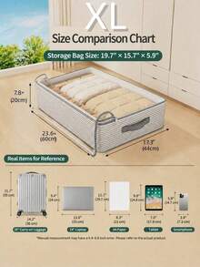 Large Storage Organizer Bag With Transparent Window Multi Layer Clothing Storage Box For Wardrobe Closet Under Bed Travel Suitcase Space Saving Vertical Storage For Clothing Bedroom Home - Multicolor - View 8