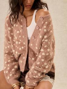 Easelle Vintage Bohemian Loose Comfortable Women's All-Over Print Long Sleeve Cardigan - Multicolor - View 1