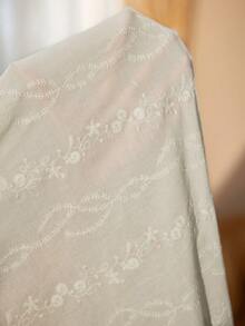 PalaceNights French Vintage Maternity Dress, Embroidered Long Maternity Dress, Gentle Style Home Dress - Mint Green - View 7