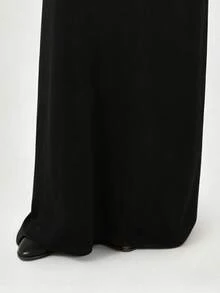 INAWLY Solva Vestido sexy de unicolor con cuello halter y espalda descubierta para citas y fiestas para mujer - Negro - Ver 6