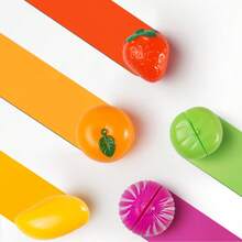 Kids Pretend Play Cutting Fruit & Vegetable Toy, Kitchen Food Vegetable Pizza Playset - Multicolor - View 3