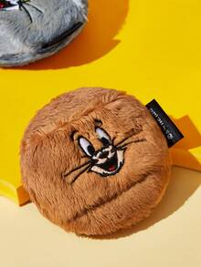TOM & JERRY X SHEIN Cartoon Cat & Mouse Plush Powder Puff, Fluffy Makeup Puff For Loose Powder, Setting Powder & Compact Powder, Gentle On Skin, Ideal For Daily Makeup & Travel - Brown - View 6
