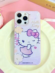 HELLO KITTY AND FRIENDS | SHEIN HelloKitty 全角色與反派彩色貼紙拼貼印花 粉色邊框皮革紋理手機殼 防震防摔 全包覆保護殼 適用 iPhone 17 Pro Max 16 15 14 13 12 Pro Max Plus Y2K 復古美學 可愛少女風 Ins 高顏值手機殼 - 彩色 - 查看 7