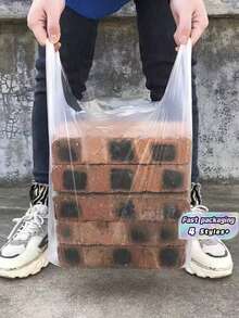 A Set Of 50 White Transparent Plastic Bags, Breakfast Bags, Disposable Food Packaging Bags, Supermarket Grocery Plastic Bags Suitable For Daily Use - transparent - View 6