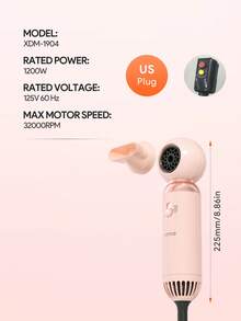 JMMO Foldable Mini Travel Hair Dryer With US Plug, Lightweight Portable Handheld Blow Dryer, Adjustable Wind Speed Compact Hair Dryer For Travel Daily Home Use - US A Type Plug(110-127V) - View 7