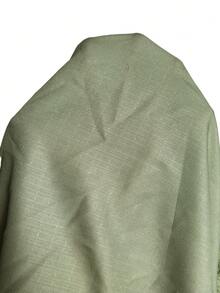 Rosumi Plus Size Women's Summer Casual Vacation Solid Green Frill Trim Dress - Green - View 11
