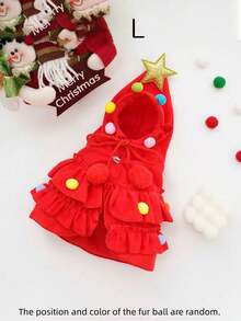 1 Pc Christmas Pet Cloak, Available In Two Colors. Cute Costume For Small Dogs. Runs Small, Please Order 1-2 Sizes Up. - Red - View 8