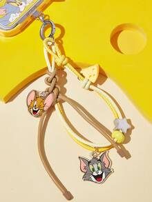 TOM & JERRY X SHEIN 時尚可愛卡通狗狗壓克力手工串珠手機鍊 手機掛繩 手機吊飾 - 彩色 - 查看 1