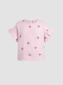 SHEIN Tween女孩休閒日常百搭舒適寬鬆格紋背心套裝 - 粉色 - View 6