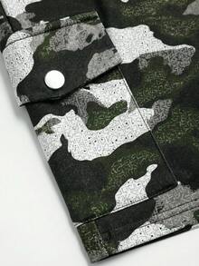SHEIN LUNE 大尺碼收腹提臀高腰翻蓋口袋工裝跑步短褲 - 彩色 - 查看 3