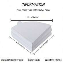 50/100/200pcs V-Shaped Coffee Filter Paper, Disposable Coffee Tea Filters For Pour Over And Drip Coffee Maker, High Quality Natural Wood Pulp, No Additives, Suitable For V01/V02 Filters, Perfect For Drip Coffee, Home And Travel Use - Multicolor - View 20
