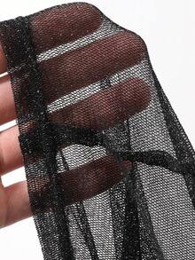 DAZY 女款圓領亮面韓風短袖上衣 - 黑色 - 查看 5