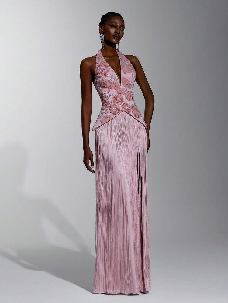 pink sequin dress womens Lovers Strapless Floor-Length Tulle Gown SpringSummer2021' its flowy silhouette lets Brim:4