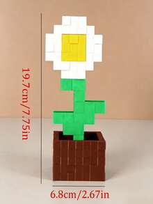 Joivida 1 Stück Pixel-Rose Dekoration, einzigartige 3D-gedruckte Blumenornamente, Kunststoffblumenprodukte, geeignet für Nachttische, Tischplatten, Büro-Schreibtischdekorationen, Möbeldekorationen, sehr geeignet für Weihnachten, Halloween, Geburtstagsgeschenke - Topfpflanze Ornament - Übersicht 18