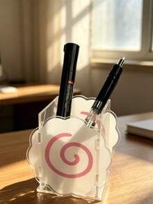 Cute Pink Acrylic Fish Cake Pen Holder Aesthetic Desktop Stationery Organizer Back To School - Fish Cake - View 9