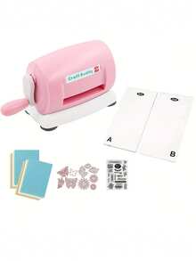 Small Portable Manual Paper Art Embosser With Carbon Steel Mold, Paired With AB Transparent Pads For Card Making, Scrapbooking And DIY Craft Accessories - Multicolor - View 2