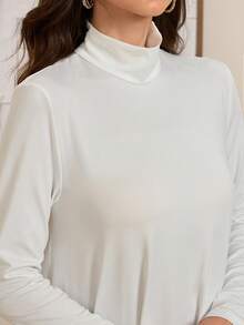 Al Najma 女款保守黑白配色高領針織長袖內搭衫與阿巴雅長裙套裝，阿巴雅內搭長裙 - 彩色 - 查看 9