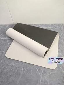 Thick Wide Yoga Mat With Double Sided Textured Surface, Soundproof Shock Absorbing Sweat Resistant Non-Slip Exercise Mat, High Density Resilient Cushioning For Home Gym Pilates Stretching Skipping Rope, Portable Easy Clean Workout Accessories - White - View 1