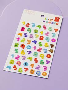 Joivida 2Pcs 3D Crystal Alphabet Number Stickers , Colorful Transparent Jelly Letter Number Stickers With Cute Cartoon Face Design, Self-Adhesive DIY Decals For Scrapbooking, Journaling, Notebook, Laptop, Water Bottle & Phone Case, Ideal For Birthday Party Favors & Creative Craft Projects (2 Styles Available) - multicolor - View 2