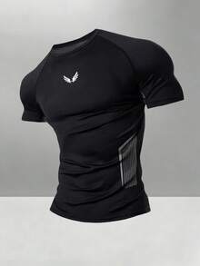 Gym Rark Men's Wing Print T-Shirt And Long Pants Sports Set - Black - View 3